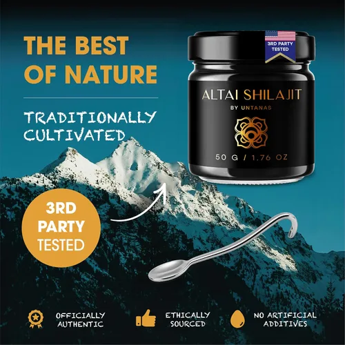 Miniatura 4 de Resina Altai Shilajit Shilajit pura de 1.76 onzas, Shilajit de grado dorado, suministro para 6 meses, para vitalidad y claridad mental, método