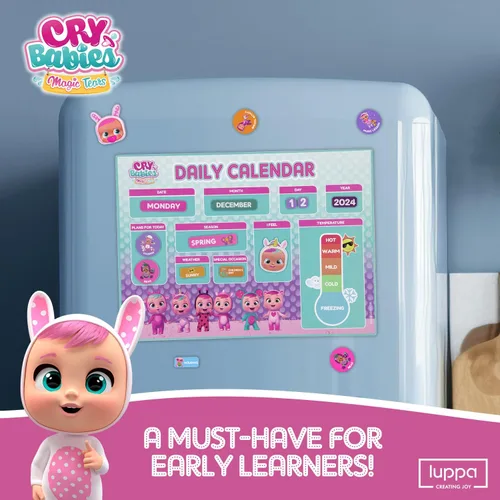 Miniatura 6 de Cry Baby My First - Calendario magnético para niños, aprendizaje atractivo, horario reutilizable y divertido gráfico de tareas, rutina diaria