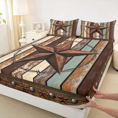 Miniatura 27 de Bonita sábana bajera ajustable para niños, tamaño individual, juego de ropa de cama rústica de pollo, decoración de dormitorio para niños y adultos