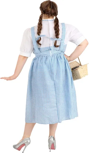 Miniatura 4 de Women's Kansas Girl Costume with Gingham Dress, Blouse, and Hair Ribbons - Classic Storybook Character Look