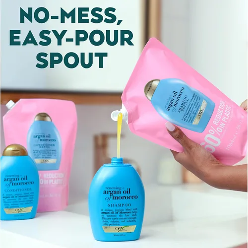 Miniatura 5 de OGX Renewing + Argan Oil of Morocco - Bolsa de repuesto para acondicionador para cabello fuerte y saludable, 36 onzas líquidas