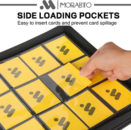 Miniatura 4 de Carpeta de tarjetas con 12 bolsillos, carpeta de tarjetas intercambiables con capacidad para hasta 1200 tarjetas con 50 fundas, álbum con cremallera