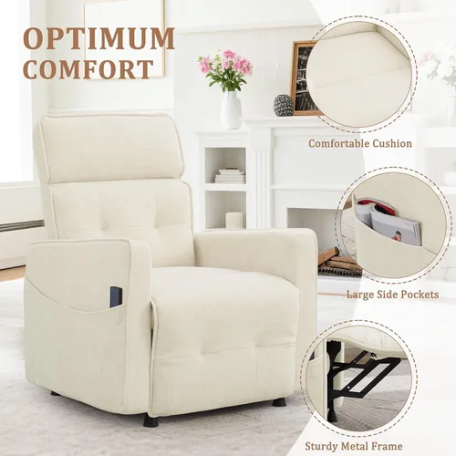 Miniatura 4 de Korser Silla reclinable eléctrica para adultos, sillas reclinables eléctricas para sala de estar, cómodas sillas reclinables de cachemira con ajuste