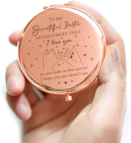 Miniatura 7 de GAOLZIUY Regalos para mejores amigas, regalos de amistad para mujeres, regalos de cumpleaños para mejores amigas, espejo de maquillaje compacto