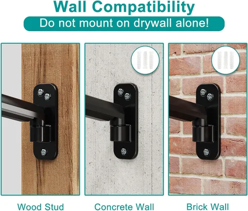 Miniatura 6 de Soporte de pared para monitor se adapta a pantallas de computadora planas/curvas de 17 a 32 pulgadas, un solo brazo soporta hasta 19.8 libras, Negro