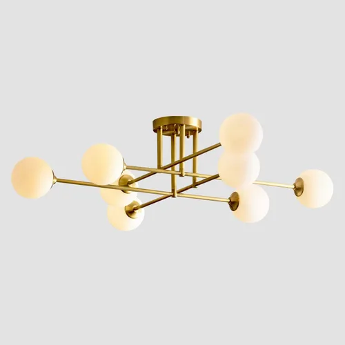 Miniatura 11 de Moderna Lámpara de Techo de 6 Luces con Forma de Globo Sputnik de Montaje Empotrado Lámpara de Techo Sputnik de Mediados del Siglo de Metal Dorado