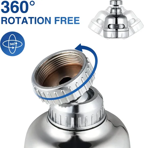 Miniatura 4 de Accesorio rociador de grifo, accesorios de aireador de grifo giratorio de 360 grados, 3 modos ajustables para fregadero de cocina, cabezal de grifo