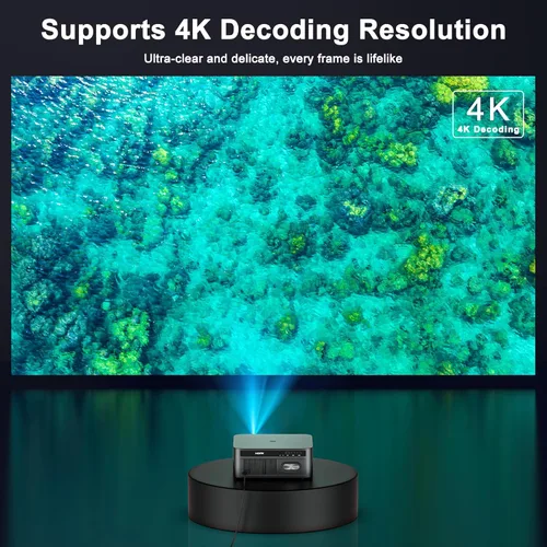 Miniatura 4 de HAPPRUN Proyector para exteriores de 2500 lúmenes ANSI con aplicaciones de transmisión integradas, resolución de decodificación 4K, audio Dolby