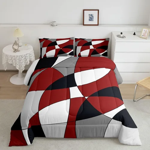 Miniatura 8 de Feelyou Juego de edredón de béisbol, juego de ropa de cama de juegos deportivos, edredón de béisbol con bandera estadounidense vintage, juego