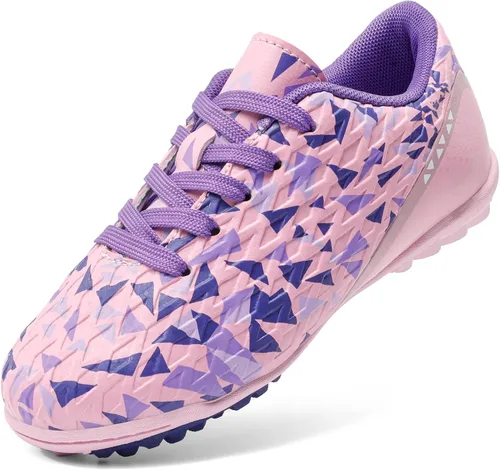 DREAM PAIRS Zapatos de fútbol para césped artificial para niños y niñas con cordones para niños pequeñosgrandes