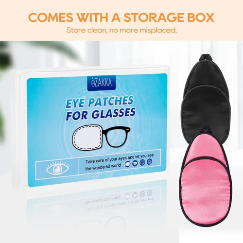 Miniatura 6 de eZAKKA Parches para ojos para adultos, parche para anteojos, parche médico de seda para parches de ojo vago para mujeres con ambliopía, estrabismo