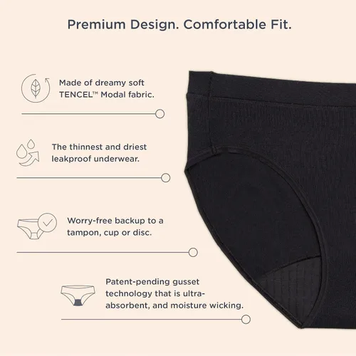 Miniatura 3 de saalt Ropa interior modal de breve período de comodidad - Absorción pesada y súper absorción