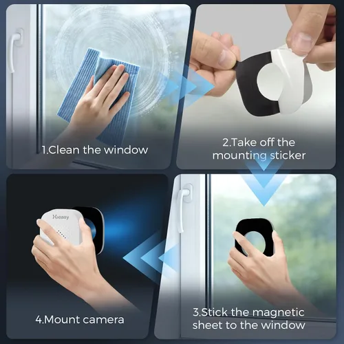 Miniatura 2 de Cámara de ventana 3K de 5 MP, cámara interior sin suscripción para seguridad al aire libre a través de vidrio, tarjeta SD de 32 GB incluida
