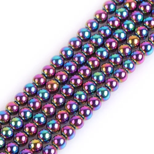 Miniatura 25 de GEM-Inside - Cuentas sueltas de hematita negra natural no magnética de 0.079 pulgadas, cuentas redondas de energía para fabricación de joyas, 15