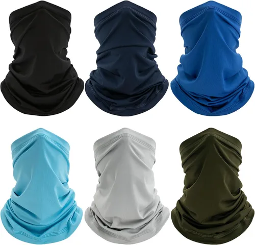 Miniatura 9 de Paquete de 6 Polainas para el Cuello, Protección UV Refrescante Máscara Facial Transpirable, Bufanda de Senderismo para Hombres y Mujeres