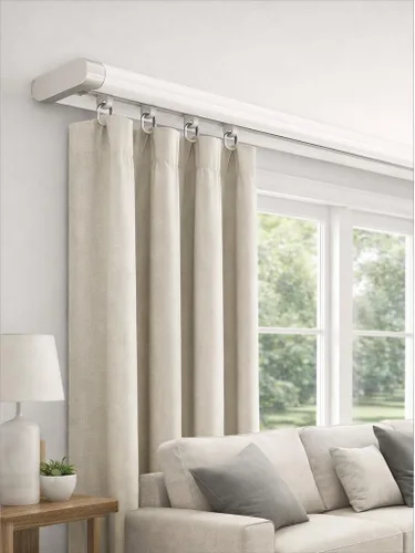 Miniatura 8 de Riel Silencioso para Cortinas Montaje en Techo 6'/8'/10'/12'/15', Ancho 1.7" Riel de Aluminio Blanco para Cortinas, Juego de Rieles para Cortinas