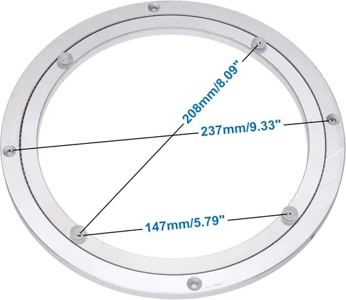 Miniatura 4 de Placa giratoria de aluminio resistente Lazy Susan con rodamiento giratorio para mesa de comedor (10 pulgadas)