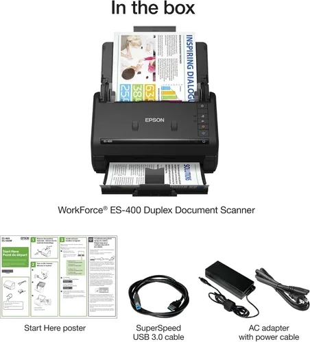Miniatura 5 de Epson Workforce ES-400 Color Duplex Document Scanner para PC y Mac, alimentador automático de documentos (ADF)