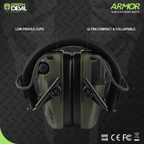 Miniatura 5 de GREEN DEVIL Disparo Protección auditiva Reducción de ruido electrónico Protección auditiva Orejeras Auriculares para pistola de caza