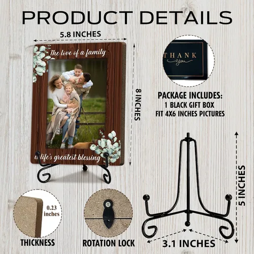 Miniatura 2 de Warm Memories Regalo para mujeres y hombres, el mejor regalo de bendición para la familia, marco de fotos de madera con soporte, decoración