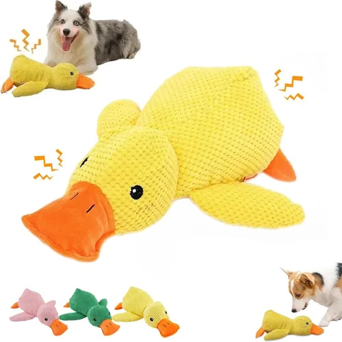 2025 Lindo Juguete de Pato Amarillo Calmante para Perros, Juguete de Pato Quack-Quack para Perros, Lindos Juguetes de Pato Amarillo Rellenos