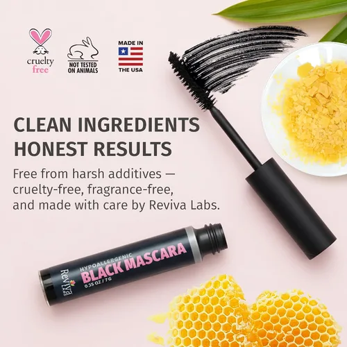 Miniatura 5 de Reviva Labs Máscara hipoalergénica negra para ojos sensibles y mujeres mayores, rímel suave, voluminizadora y alargadora para mujeres mayores de 50