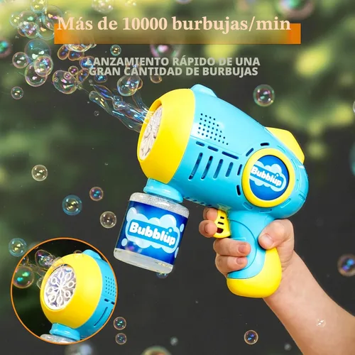 Miniatura 8 de Joyin - 2 pistolas de burbujas para niños con 4 botellas de solución, máquina automática de burbujas con 8 agujeros para niños, adultos, juguetes