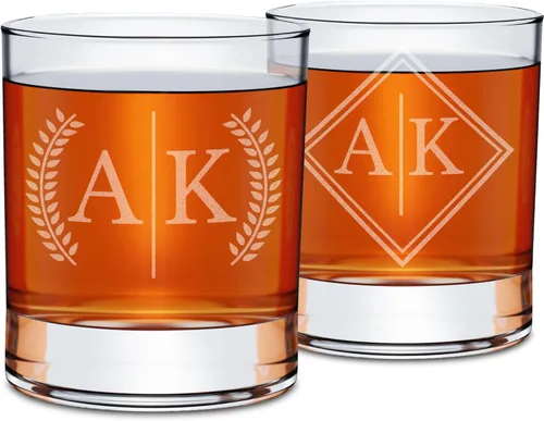 Miniatura 10 de On The Rox Regalos de whisky personalizados para hombres, vaso de whisky con monograma grabado grabado de 11 onzas, vaso de cóctel personalizado