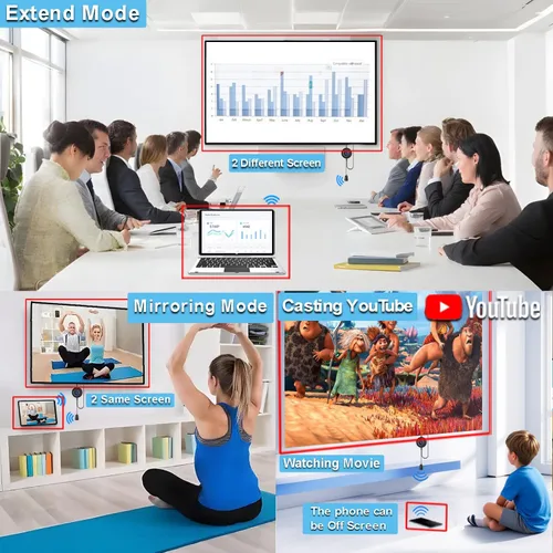 Miniatura 5 de Adaptador de pantalla inalámbrico 4K, para iOS/MacOS/Android Mirroring/Pantalla de transmisión a TV/Proyector/Monitor, utilizado