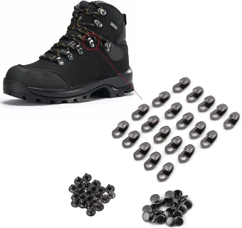 Miniatura 3 de Hilitand 20 unids/set de accesorios de encaje, ganchos para botas con remaches para escalada senderismo zapatos trabajo al aire libre botas