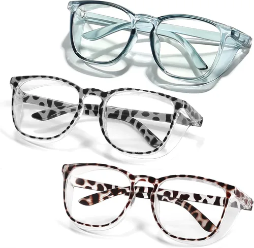 Miniatura 9 de Elegantes gafas de seguridad para mujeres y niñas, gafas anti-vaho, gafas protectoras, gafas transparentes Azul + rosa