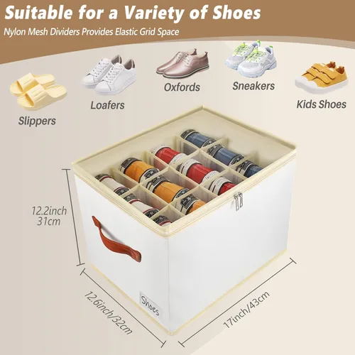 Miniatura 2 de Patinao Caja organizadora de almacenamiento de zapatos para armario - Contenedores recipientes de zapatos ahorradores de espacio con tapas