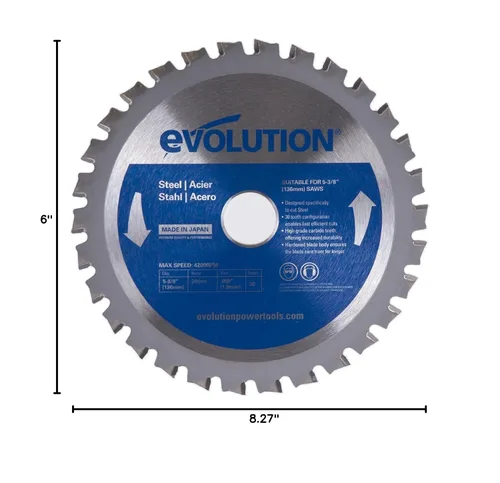 Miniatura 5 de Evolution Power Tools 5-3/8BLADEST Hoja de sierra de corte de acero, 5-3/8 pulgadas x 30 dientes