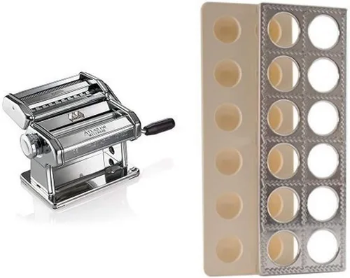 Marcato Atlas - Máquina de pasta de acero inoxidable, incluye cortador de pasta, manivela e instrucciones (idioma español no garantizado) y máquina