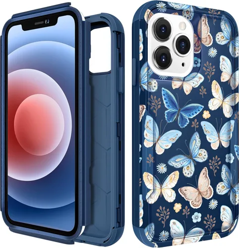 Miniatura 137 de para iPhone 11 - Funda para mujeres y niñas, diseño único estético, mariposa azul kawaii para adolescentes, funda protectora resistente, dura, a