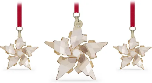 Miniatura 4 de Swarovski Ornamento de Edición Anual 2022, Cristales Blancos de Swarovski con Acabado de Metal Tono Dorado Champán, Parte de la Colección de Edición