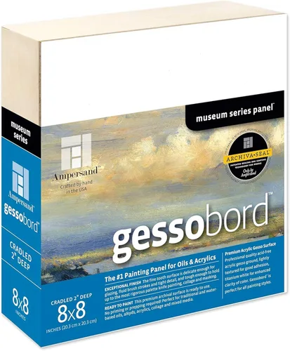 Miniatura 60 de Ampersand Art Supply Panel de pintura de madera de Gesso: Serie Museo Gessobord, 11 "x 14", perfil plano de 1/8
