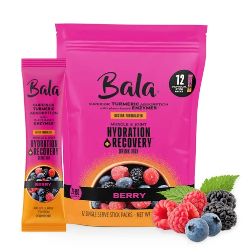 BALA Hidratación enzimática y mezcla de bebidas electrolíticas sin azúcar en polvo, puede contribuir al bienestar general - Berry 0.25 oz (10