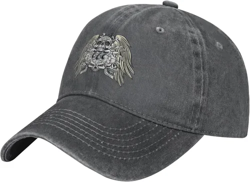 Cowboy Hat Trendy Hats for Man and Women Djustable Four Season Outdoor Baseball Cap of Hell Skull with Angel Deep Heather