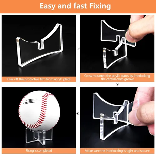Miniatura 4 de Soportes acrílicos para pelotas de béisbol para exhibición de recuerdos, exhibición de sóftbol, soporte para tenis (4.99x2.79 cm; 1.97x1.1 pulg.)