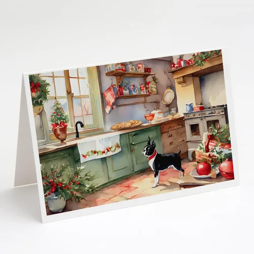 Miniatura 81 de Caroline's Treasures DAC3884GCA7P Paquete de 8 tarjetas en blanco de Navidad con galletas de husky siberiano Tarjetas de felicitación con sobres