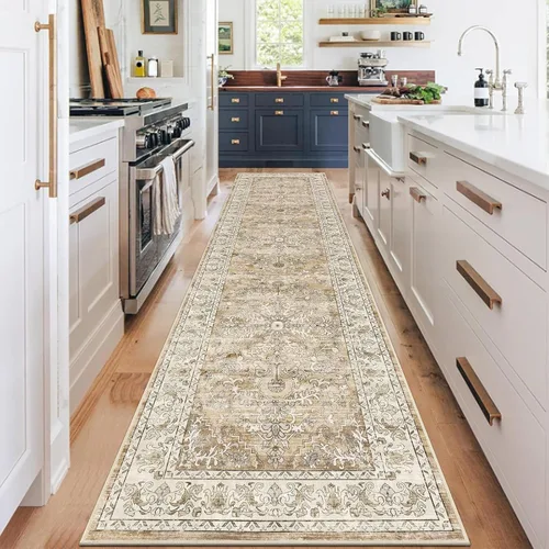 Miniatura 128 de U'Artlines Alfombra de Área Bohemia Lavable, 2x3 Pequeña Suave Antideslizante Vintage Felpudo para Puerta Frontal Interior Alfombra Verde