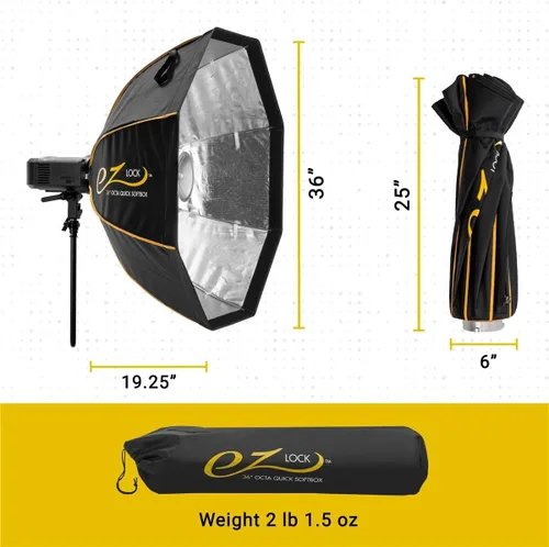 Miniatura 6 de Glow EZ Lock - Caja de luz rápida pequeña octa de 36 pulgadas, caja de luz parabólica de ocho lados se abre y se cierra fácilmente, esta caja de luz