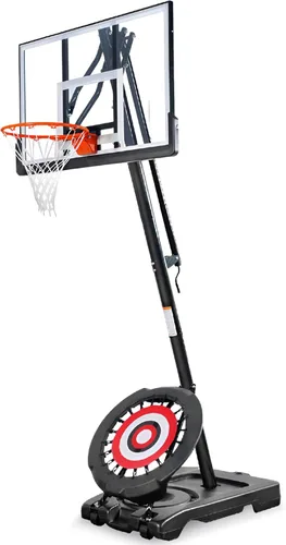 IE Sports Aro de baloncesto portátil con altura ajustable de 7.5-10 pies y reboteador