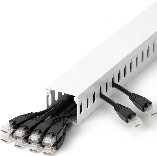 Miniatura 25 de ZhiYo Canaleta de gestión de cables para rack de servidor profesional de A2 pulg. x An2.4 pulg., kit de canaleta de cables de 95 pulg.