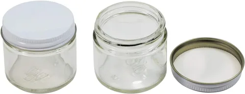 Miniatura 2 de Pinnacle Mercantile Tarros de vidrio de 2 oz para especias rectas con tapas de metal blanco, caja de 24