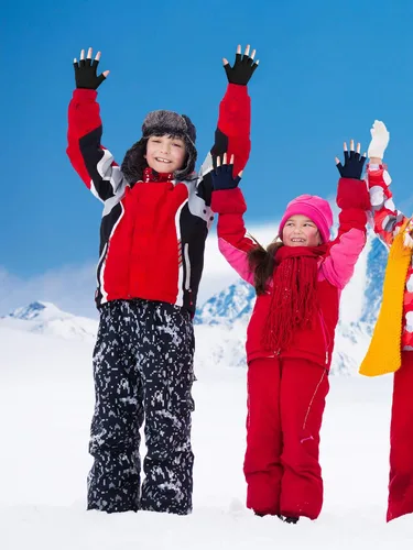Miniatura 6 de SATINIOR 4 pares de guantes largos de medio dedo sin dedos para niños, de punto con brazo de invierno, guantes de medio dedo para niños