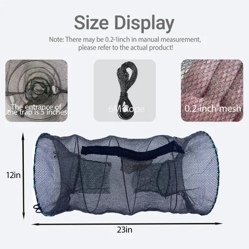 Miniatura 3 de Fishing Bait Trap,Foldable Minnow Trap,Crab Trap,Fishing Net,Bait Cage for Crabs Minnow Lobster Shrimp Crawfish