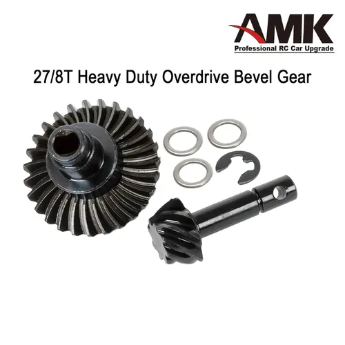 Miniatura 8 de Engranaje cónico RC, 27/8T Heavy Duty Overdrive Bevel Gear Set para 1/10 RC Crawler Axial SCX10 II AR44/45 Capra Portal Axle Piezas de repuesto