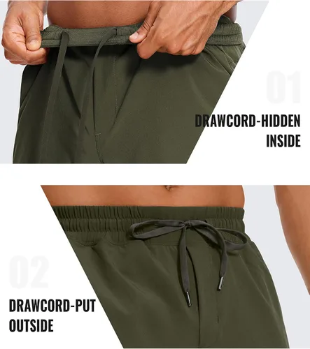 Miniatura 7 de CRZ YOGA Pantalones cortos de entrenamiento sin forro para hombre de 5 pulgadas, ligeros, de secado rápido, para correr, deportes, atletismo